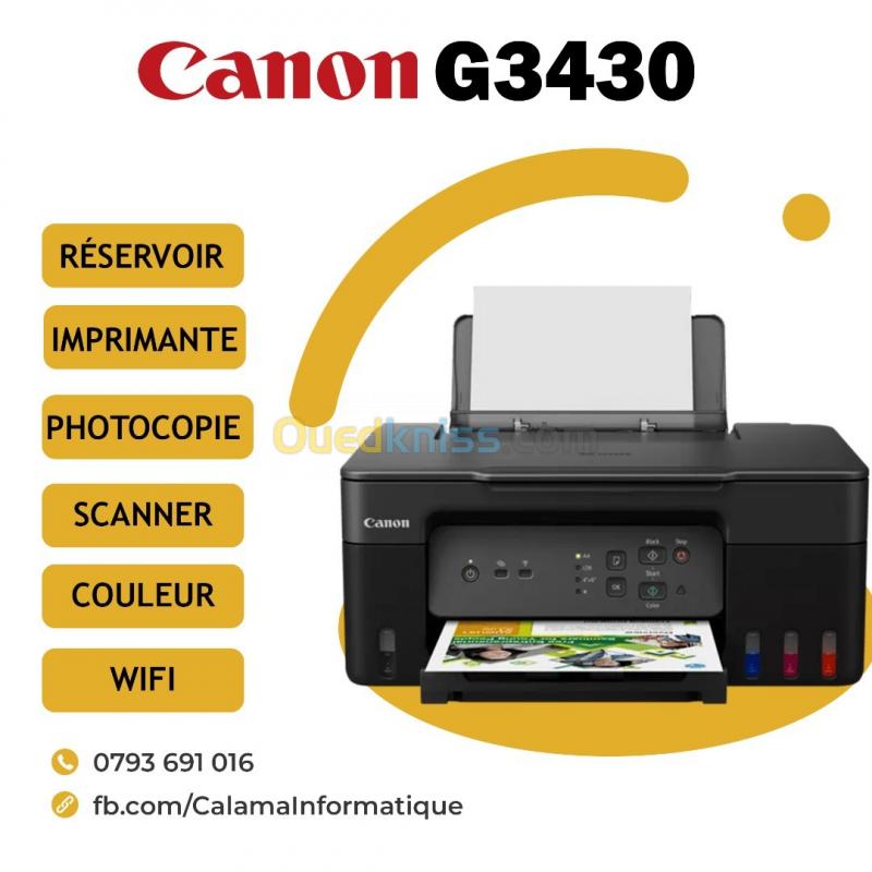  Imprimante Canon G3430 Réservoir, Couleur, Multifonction, WIFI