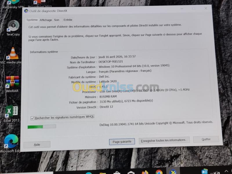 DELL LATITUDE 3420 / INTEL I5 11EME / 8G / 256 SSD NVME / 14 FHD+CARTABLE 6