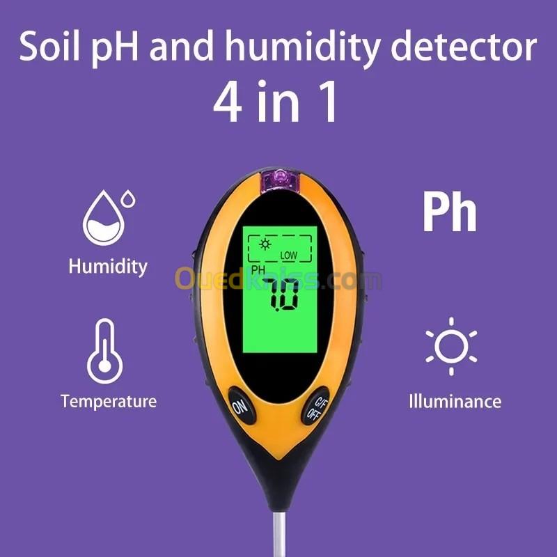 Testeur de Ph sol 4 en 1, analyseur de PH, pour thermomètre, humidité,  lumière, tempirature. - Alger Algérie