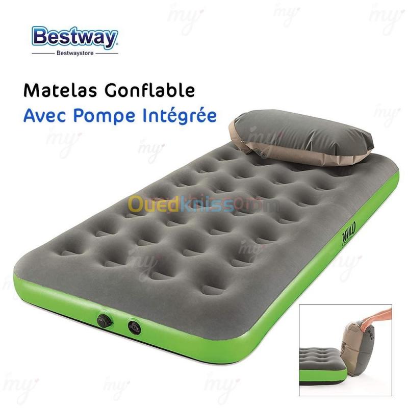  Matelas gonflable Bestway Roll & Relax 1 personne - Vert