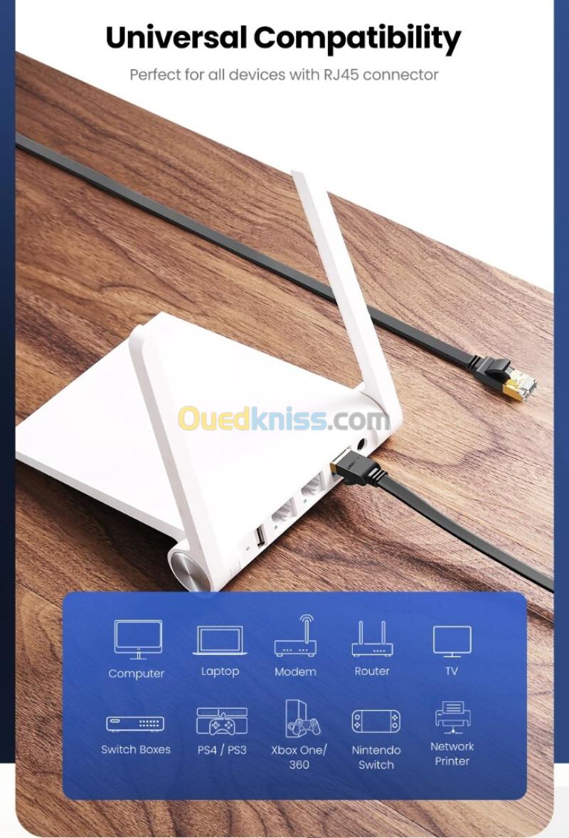 UGREEN câble Ethernet CAT7 10Gbps 600MHz Flat   05/1O/15/20 m 5