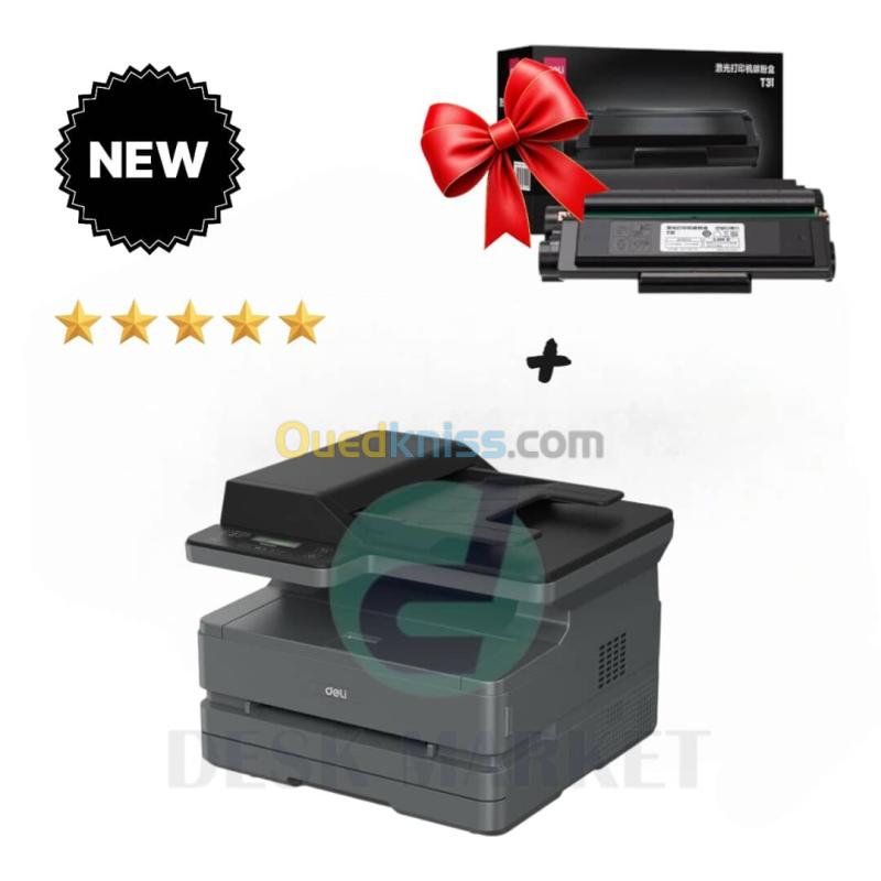 Imprimante Multifonction Deli M3100ADN Laser USB Noir & Blanc + cartouche supplémentaire OFFERTE