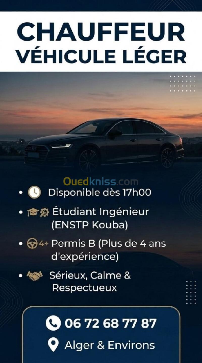 Chauffeur jeune léger