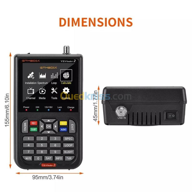 GTMEDIA V8 Finder 2 Satellite Signal Finder DVB-S/S2/S2X Digital 1080P 3
