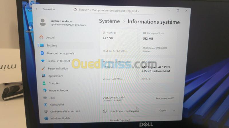 Dell Pro 5 14 "AMD Ryzen AI 32GB 512MB 5