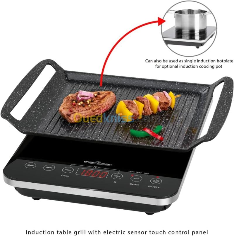 Plaque Chauffante De Cuisson A Induction Avec Plaque Pour Grillades 2000 Watts Couleur Noir 4