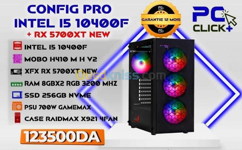  CONFIG Pro Intel I5 10400F + RX 5700XT 8GB XFX (New)
