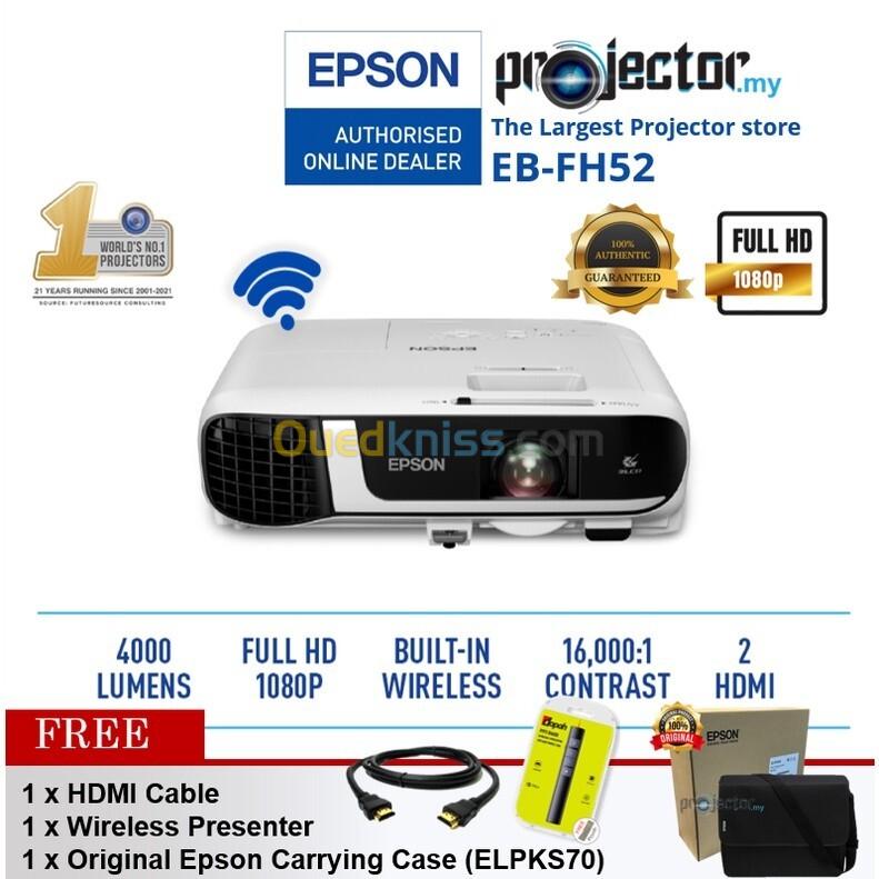 Epson EB-FH54 +f52  Projecteur 3LCD  4100 lumens Full HD (1920 1080)  sans Miracast blanc  sous emballage 2