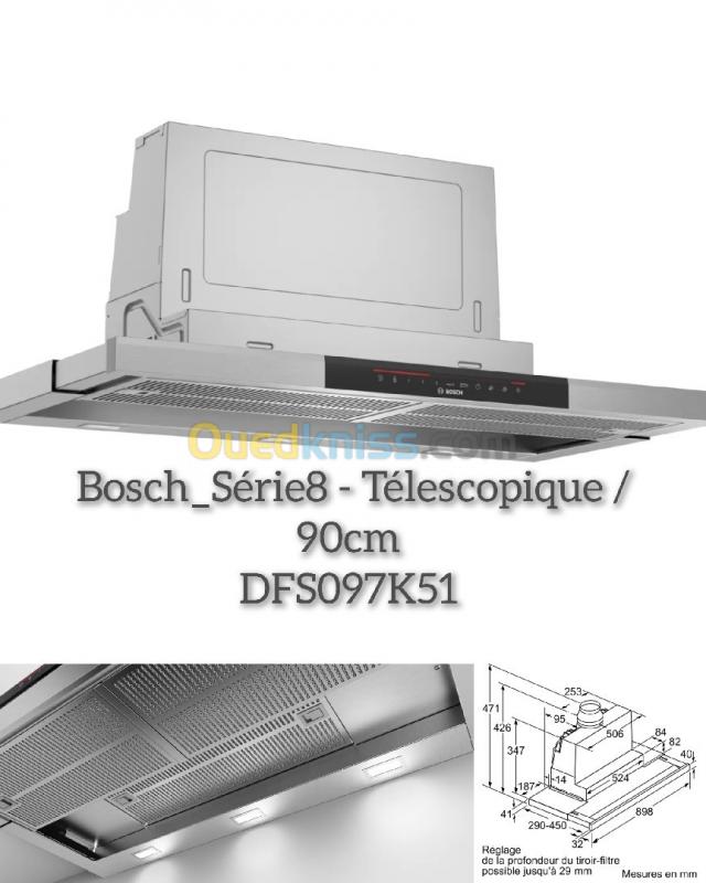  Hotte Bosch 90cm Série8/ Télescopique 