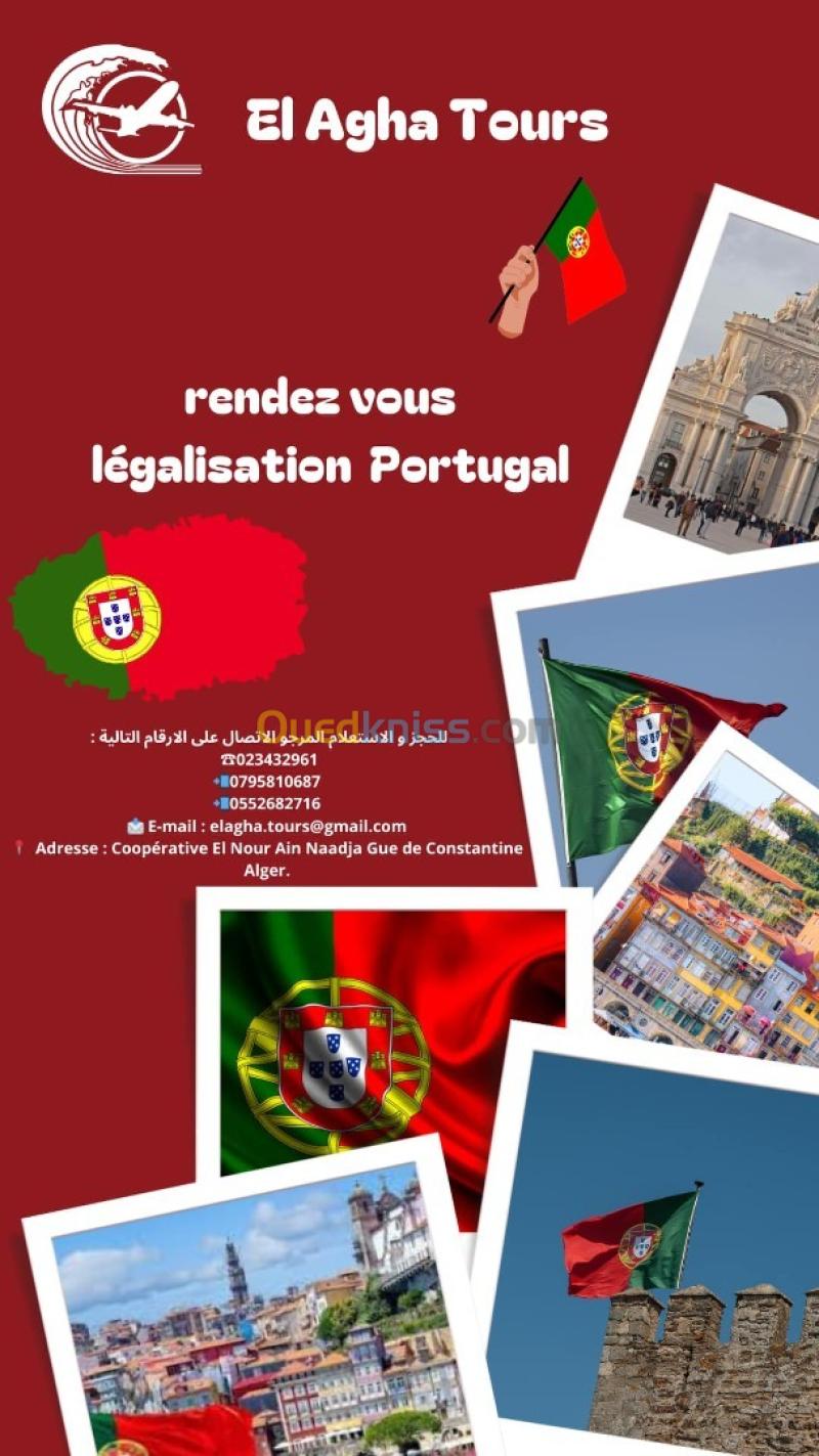rendez vous légalisation Portugal - Alger Algérie