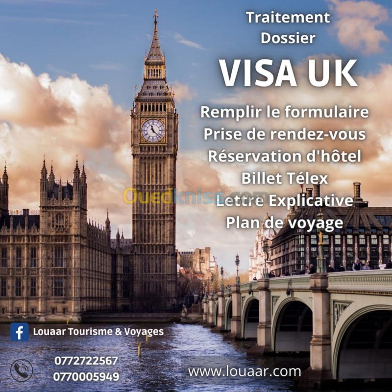  Traitement Dossier Visa UK 12000 D.A