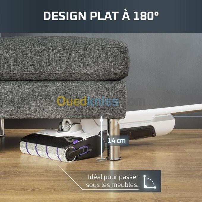Rowenta X-Clean 10-Aspirateur Laveur sans fil-Design plat 180 degré-Autonomie 60min-Blanc-GZ7540WO 4