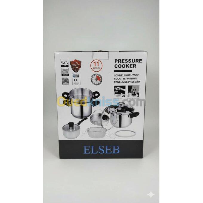 ELSEB Cocotte 4+7 Litres 11 pcs SILVER