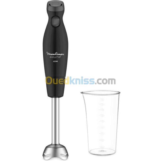 Moulinex Mixeur plangeant Easychef DD451810 -Bras Mixeur à main - 450 Watt - noir/inox