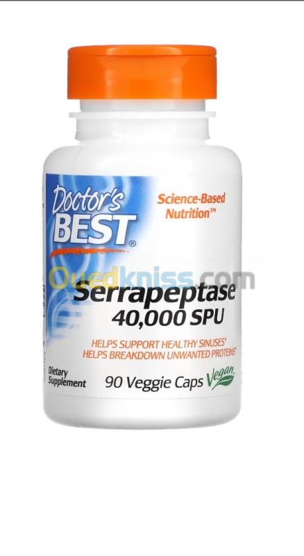  Doctor's Best Serrapeptase 40 000 USP 90 capsules végétariennes
