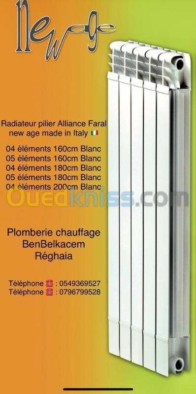  Radiateur pilier Alliance Faral Made in Italy 4/5 elements 160/180/200cm
