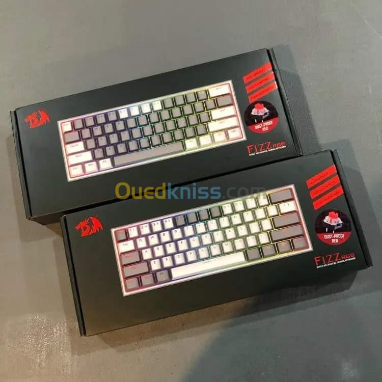  Redragon K617 FIZZ 60% Wired RGB Gaming Keyboard, 61 Keys Red Switch