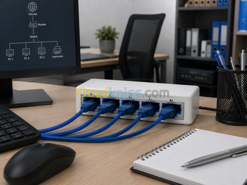 SWITCH RESEAU 5 PORTS AUFA 200MPS