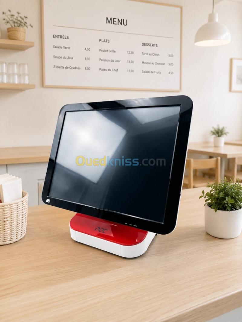 CAISSE TACTILE  CELERON / 2G / 64 GO SSD 15" J1900 SMART POS + LOGICIEL POS GESTION RESTAURATION