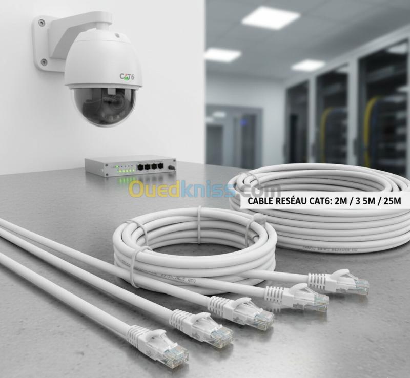 CABLE RESEAU CAT6 2M/ 3M/ 5M/ 25M