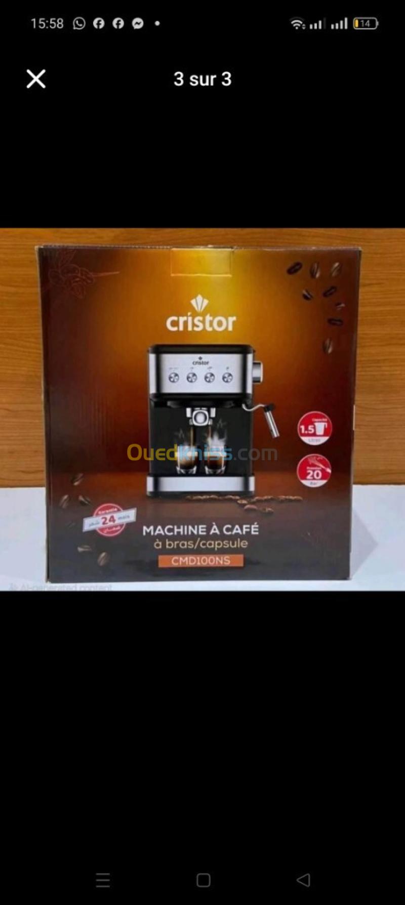 Machine à Café Cristor 3 en 1  20 Bars  État Excellent + Accessoires 3