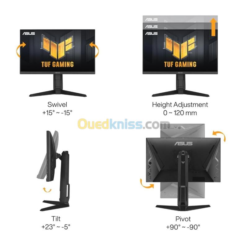 ASUS TUF GAMING VG249QL3A - 23.8" - 180HZ FHD - IPS - 1MS - FREESYNC & G-SYNC - AJUSTABLE - BLACK 2