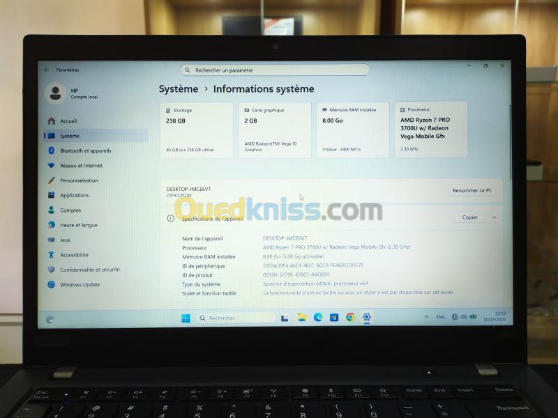 PC Laptop Lenovo Thinkpad T495 Ryzen 7 3700U 8/256 SSD FHD Magasin 2